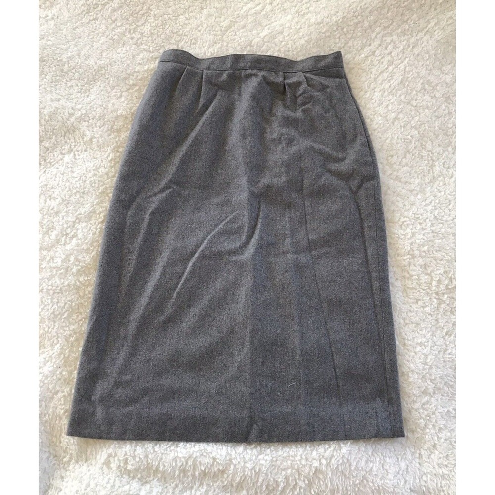 VTG Midi Pencil Skirt Gray Wool Blend Officecore A Line Academia Peabody House